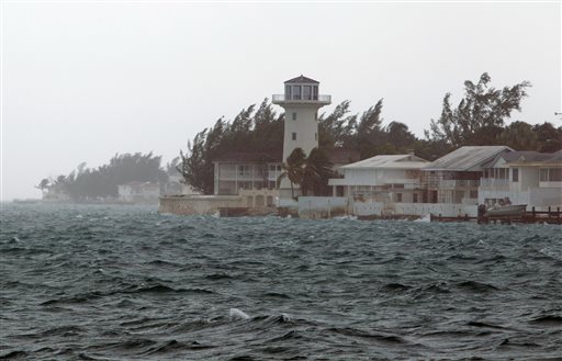 Wind and rain from Hurricane Joaquin affect Nassau Bahamas Friday Oct. 2 2015. Hurricane Joaquin dumped torrential rains across the eastern and central Bahamas on Friday as a Category 4 storm