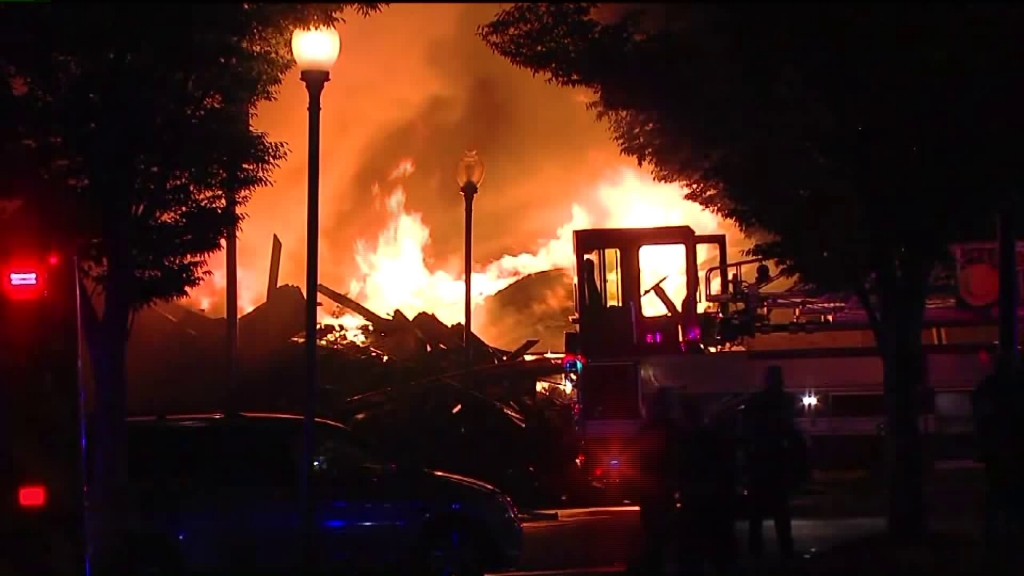 Fire scene Monday night in Kansas City's Old Northeast Neighborhood