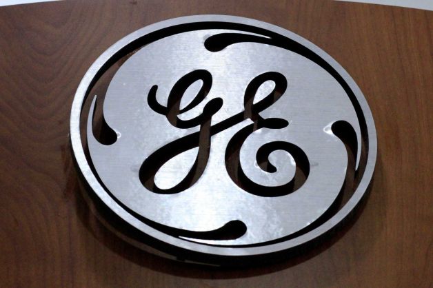 Electric logo at a store in Cranberry Township Pa. General Electric on Tuesday Oct. 13 2015 announced it is selling three of its corporate lending and leasing units to Wells Fargo as the indus