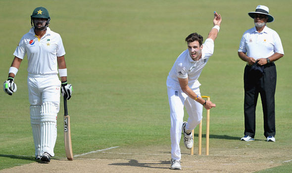 Steven Finn delivers against Pakistan A