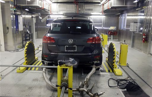 A Volkswagen Touareg diesel is tested in the Environmental Protection Agency's cold temperature test facility Tuesday Oct. 13 2015 in Ann Arbor Mich. Volkswagen has disclosed to U.S. regulators that theres additional suspect software in its 20