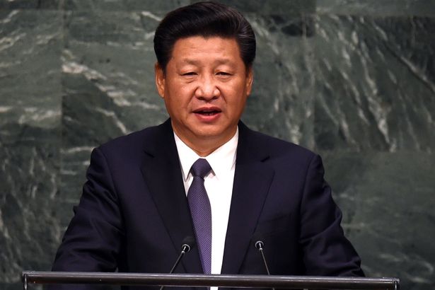 Xi Jinping President of China speaks at the United Nations Sustainable Development Summit during the United Nations General Assembly in New York