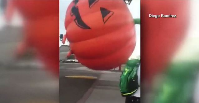 Giant inflatable pumpkin runs amok in Illinois