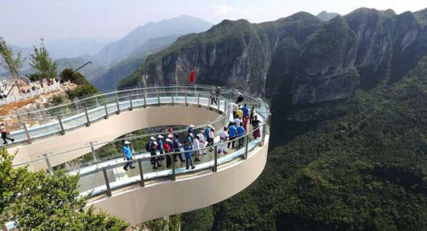 Glass Mountain Path Cracks In China