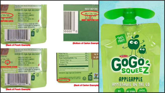 Children's applesauce pouches recalled due to mold