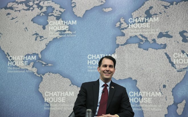 Scott Walker before his speech at Chatham House in central London England