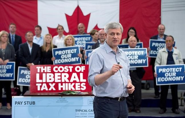 Conservative Leader Stephen Harper attends a campaign event at William F. White International in Etobicoke Ont. Tuesday Oct. 13 2015. THE CANADIAN PRESS  Jonathan Hayward