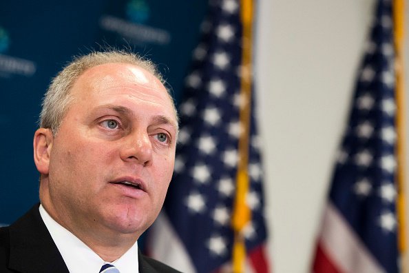 WASHINGTON DC- JULY 28 House Majority Whip Rep. Steve Scalise speaks during a press conference after a closed meeting with fellow Republicans on Capitol Hill