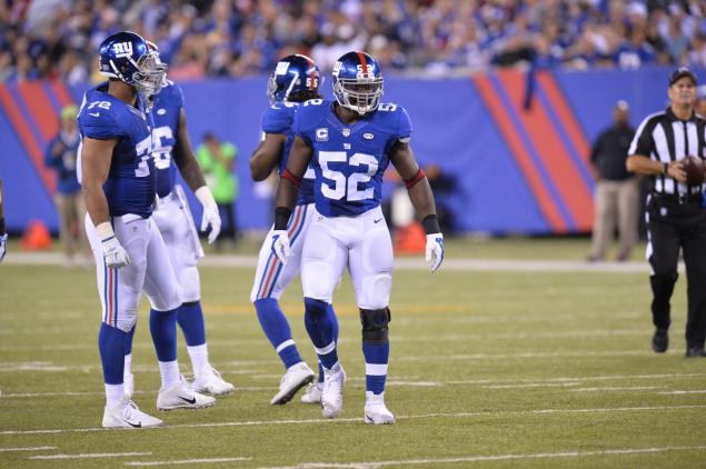 Giants LB Jon Beason seen here during a game against Washington returns to practice Friday