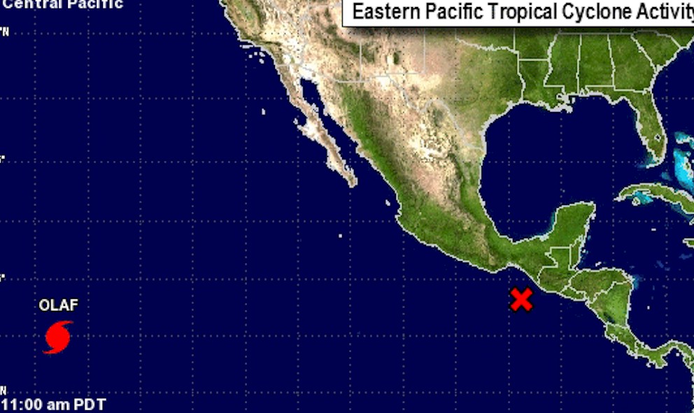 Hurricane Olaf Projected Path Updated by National Hurricane Center