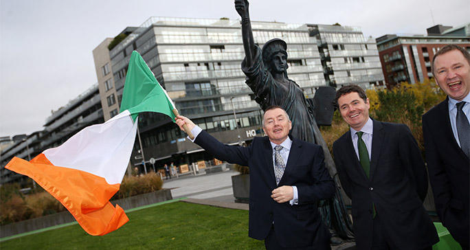 IAG chief executive Willie Walsh Minister for Transport Paschal Donohoe and Aer Lingus chief executive Stephen Kavanagh