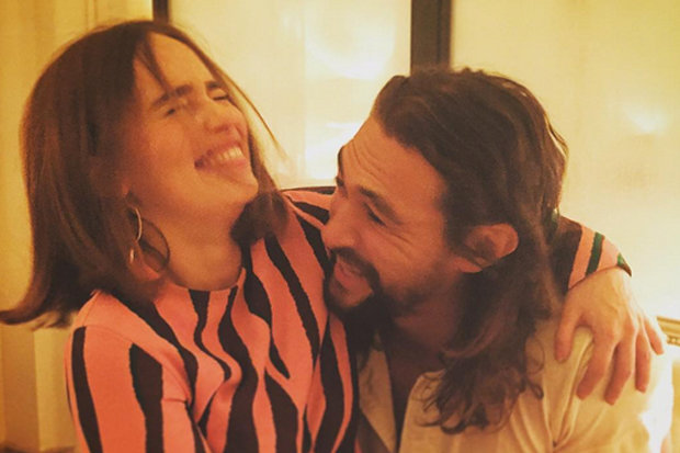 Emilia Clarke and Jason Momoa