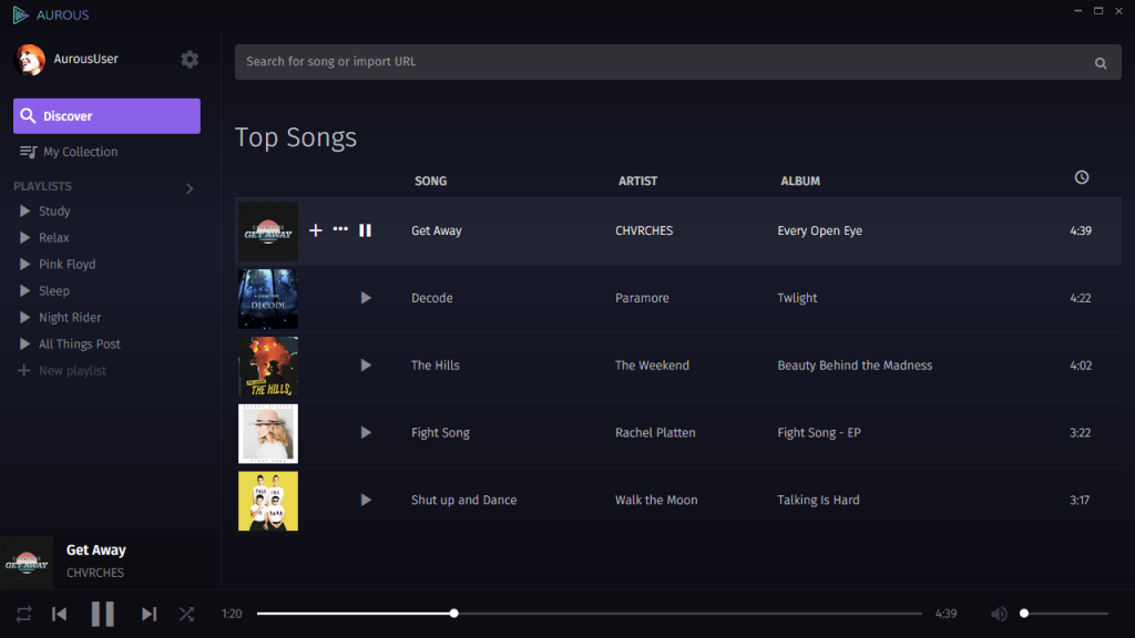 Aurous Popcorn Time for Music