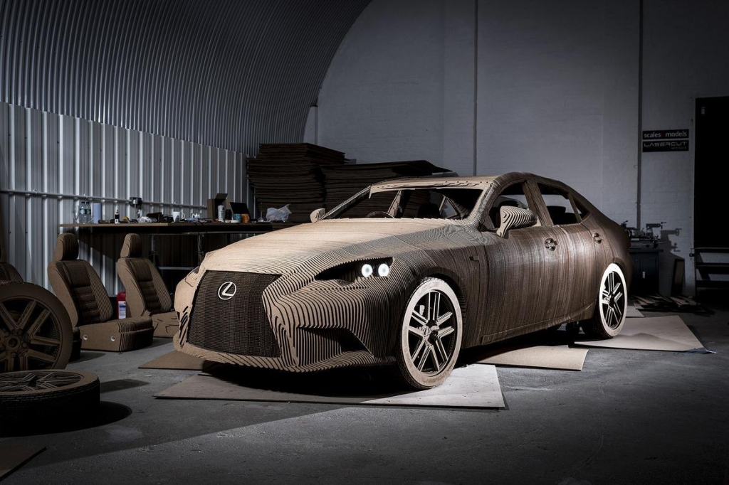 Lexus IS Origami Car Cardboard Video