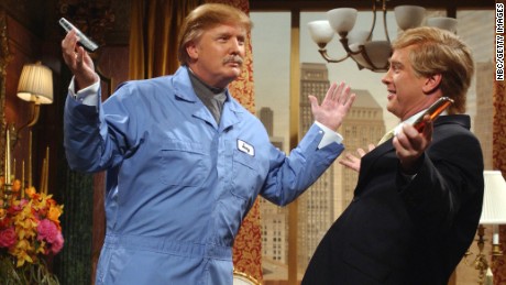 In a Saturday Night Live skit in April 2004 Donald Trump played Jerry the Janitor and Darrell Hammond played Trump