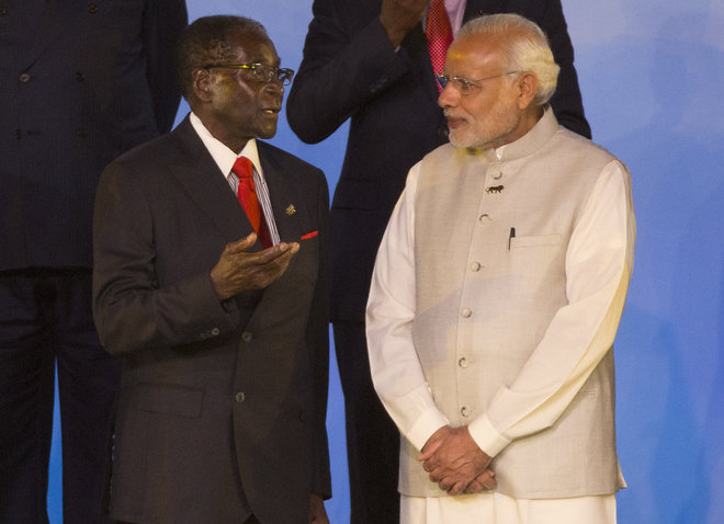 Africa Forum Summit at the Indira Gandhi sports complex in New Delhi India Thursday Oct. 29 2015. More than 40 Afric