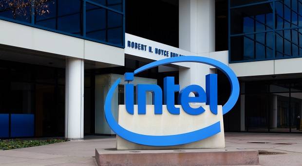 Intel Sign at its corporate headquarters