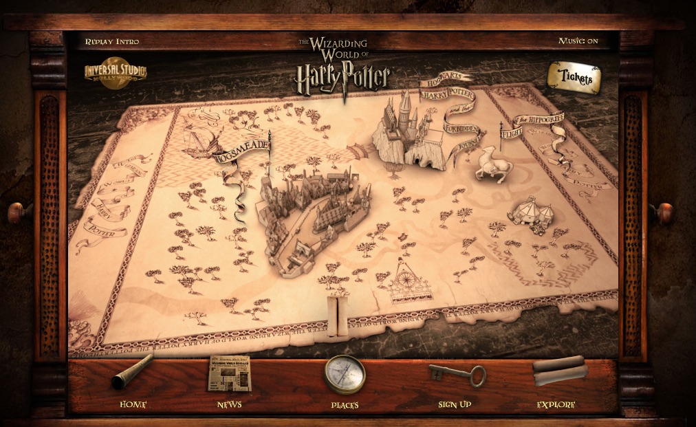 Universal Studios Hollywood THE WIZARDING WORLD OF HARRY POTTER Interactive Website