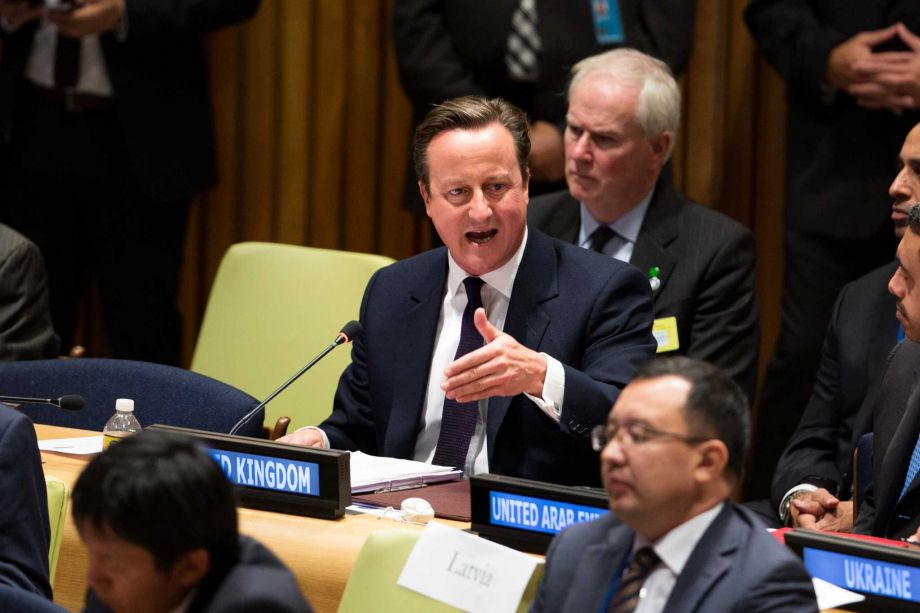 United Kingdom's Prime Minister David Cameron speaks during the Leaders Summit on Countering ISIL and Violent Extremism at the United Nations headquarters Tuesday Sept. 29 2015