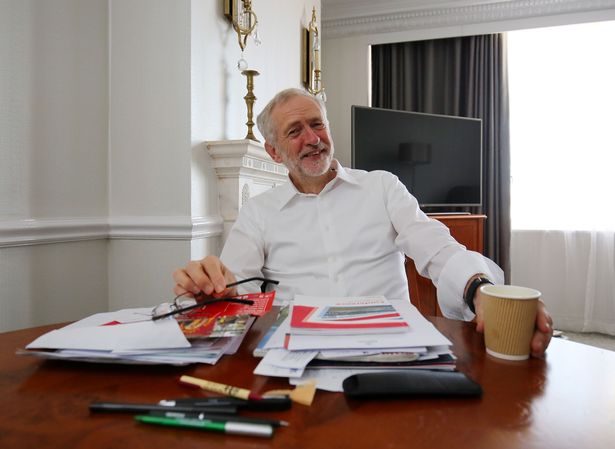 Jeremy Corbyn looks relaxed as he prepares for his first conference leader's speech