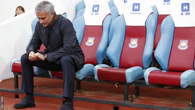 Jose Mourinho sent to the stands following a defeat at London rivals West Ham