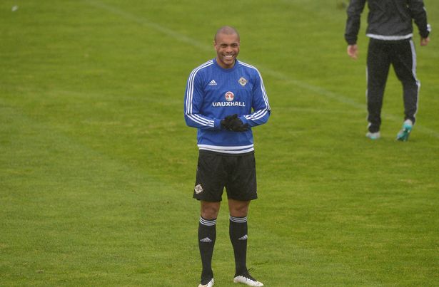 Josh Magennis at training today