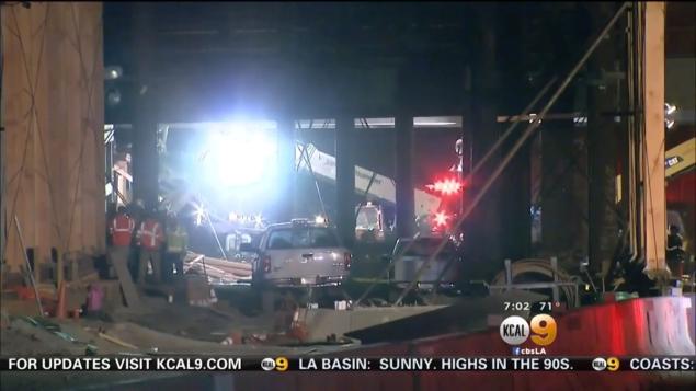 A partial bridge collapse in Corona Calif. injured nine construction workers late Friday authorities said