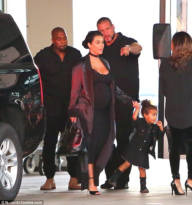 Kanye West was joined by his wife Kim Kardashian and their daughter North two as they arrived in San Francisco on Friday ahead of the rapper's performanceat the Democratic National Committee Fundraiser