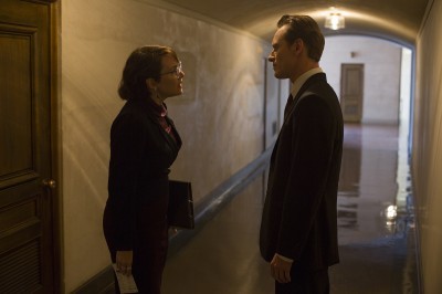 Kate Winslet as Joanna Hoffman and Michael Fassbender as Steve Jobs in “Steve Jobs.”