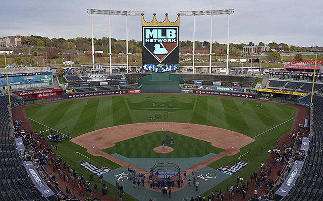 Kauffman Stadium during Monday's workout