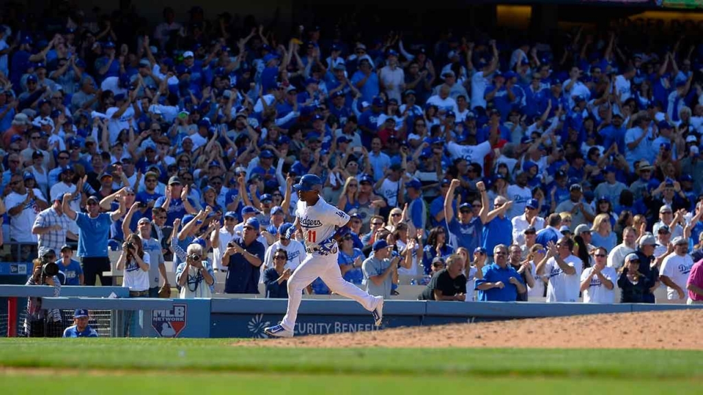 Aug 11 2015 Los Angeles CA USA Los Angeles Dodgers right fielder Yasiel Puig hits a 3 RBI triple in the fifth inning of the game against the Washington Nationals at Dodger Stadium. Mandatory Credit Jayne Kamin-Oncea-USA TODAY Sports