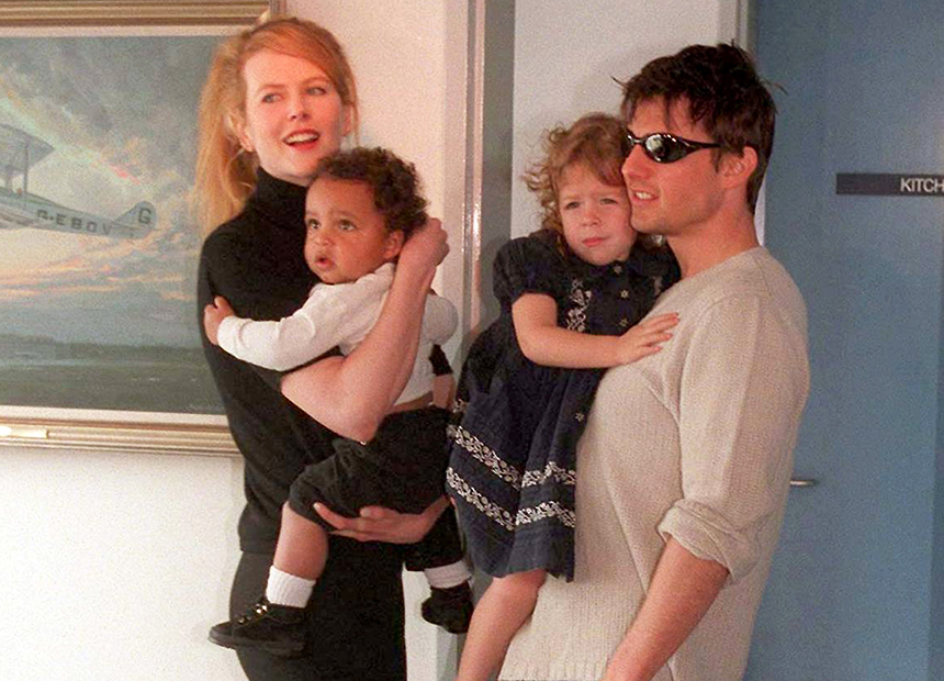 Kidman and Cruise with adopted kids in 1996