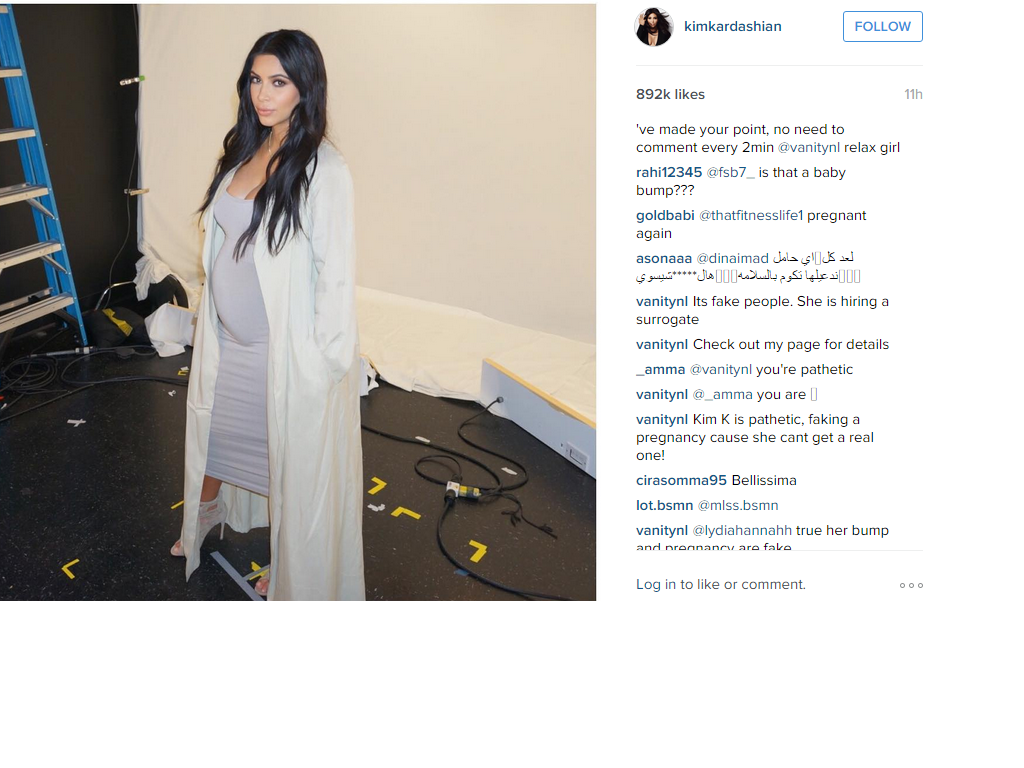 Kim Kardashian Addresses Fake Pregnancy Rumors On Social Media