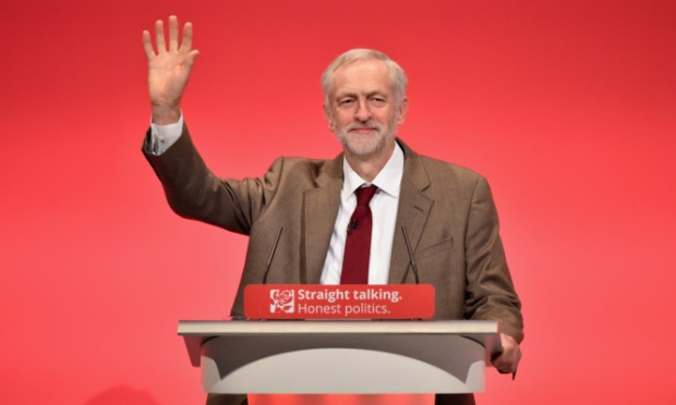 Labour leader Jeremy Corbyn speaks at the party