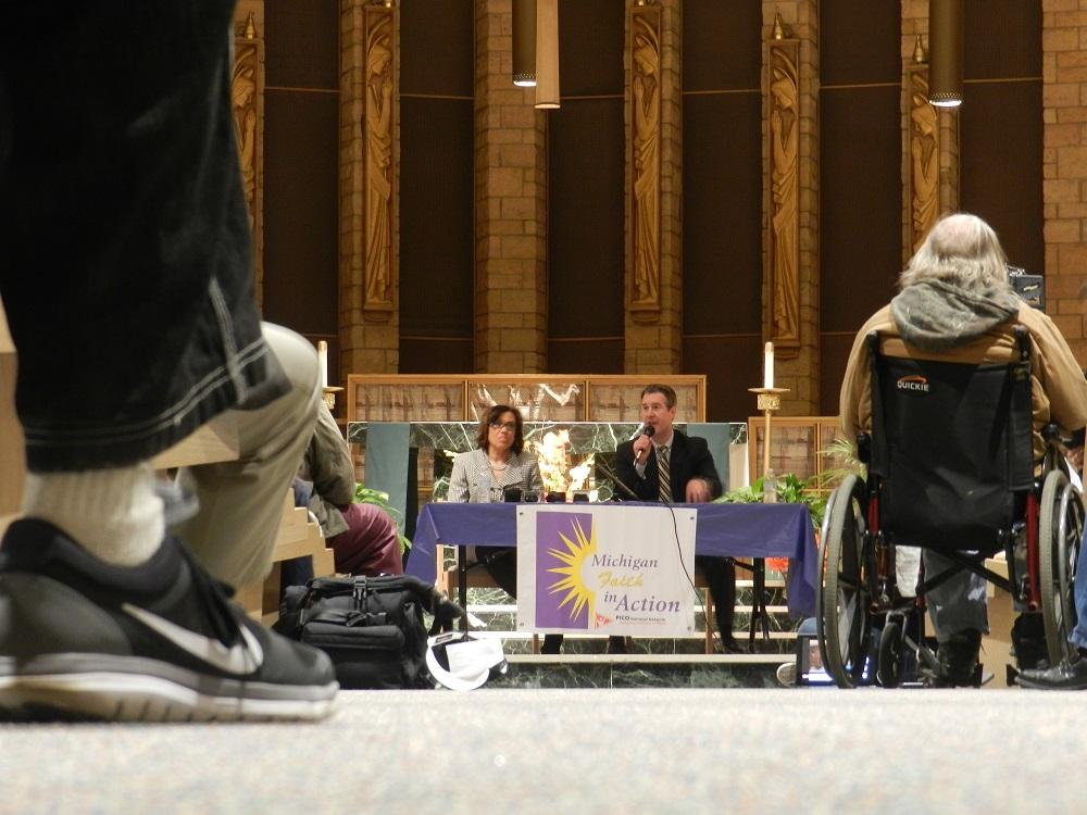 Incumbent Mayor Dayne Walling and challenger Karen Weaver debated for more than an hour at St. Michael's Catholic Church