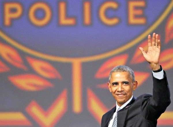 Obama Waves Good By to Police