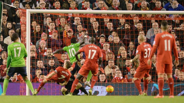 AFP  Oli ScarffSouthampton's midfielder Sadio Mane scores during an English Premier League football match against Liverpool at Anfield stadium in Liverpool north west England