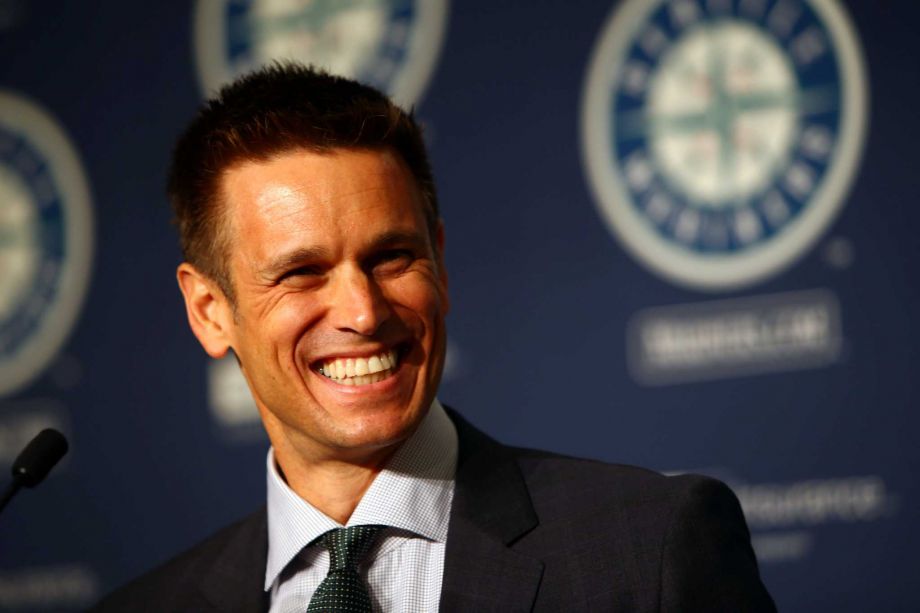 Jerry Dipoto speaks after he was introduced as the new Mariners General Manager at Safeco Field