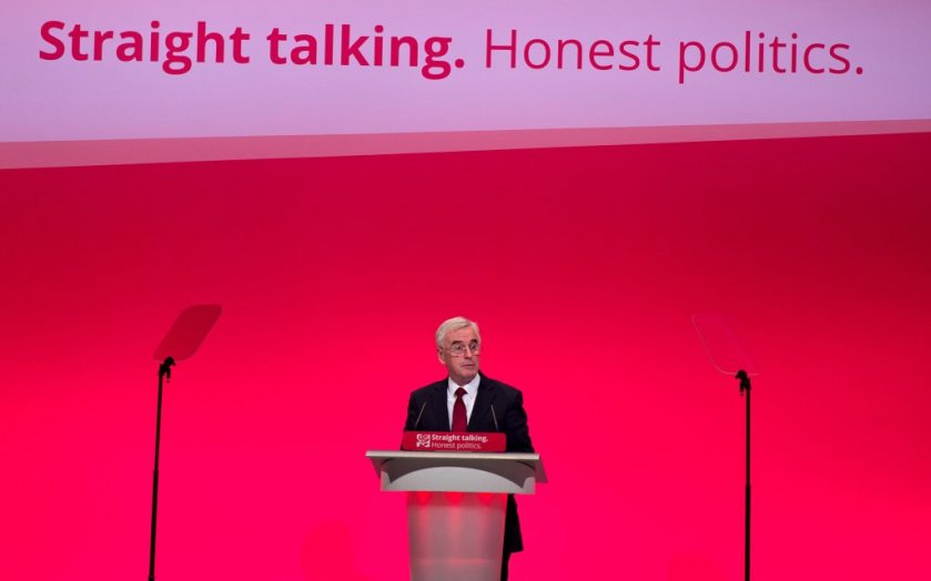 McDonnell targeted big business in his speech today