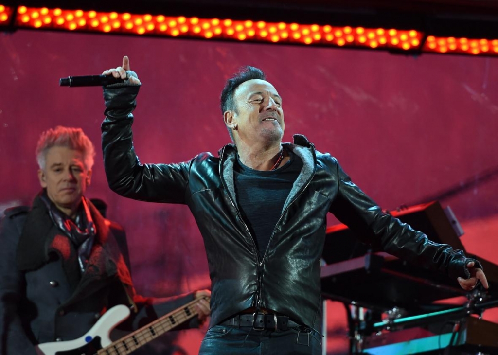 Bruce Springsteen performs during the World AIDS Day concert in Times Square in New York