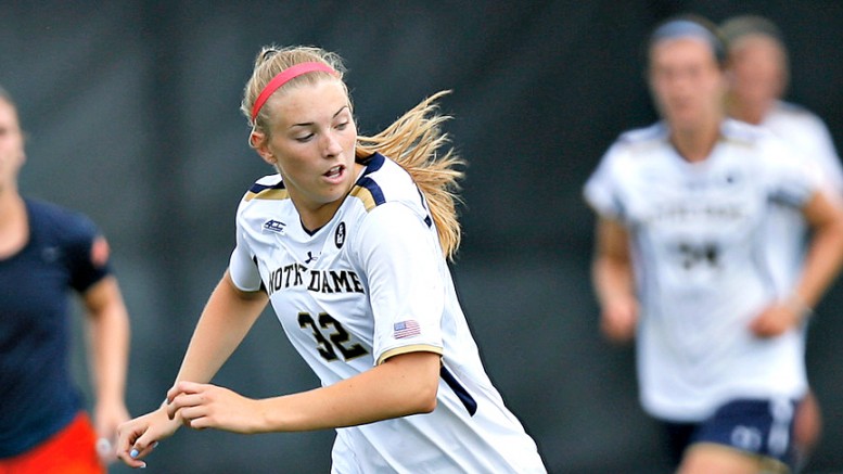 Meghan Doyle is shown in a recent game for the Notre Dame women's soccer team