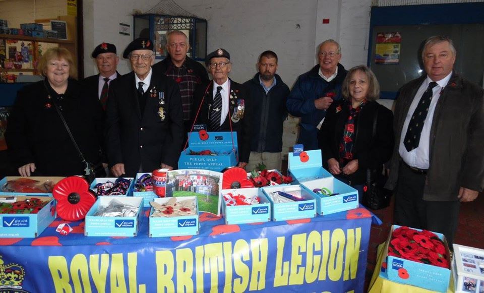 Members of Bewdley Royal British Legion outside the Town Hall