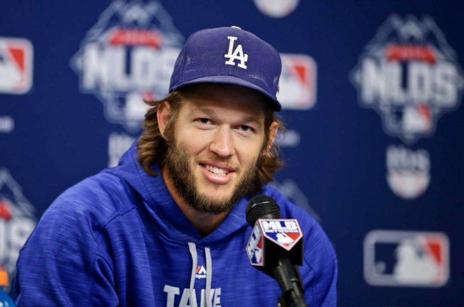 Los Angeles Dodgers starting pitcher Clayton Kershaw speaks during a news conference before Game 3 of baseball’s National League Division Series Monday Oct. 12 2015 at Citi Field in New York