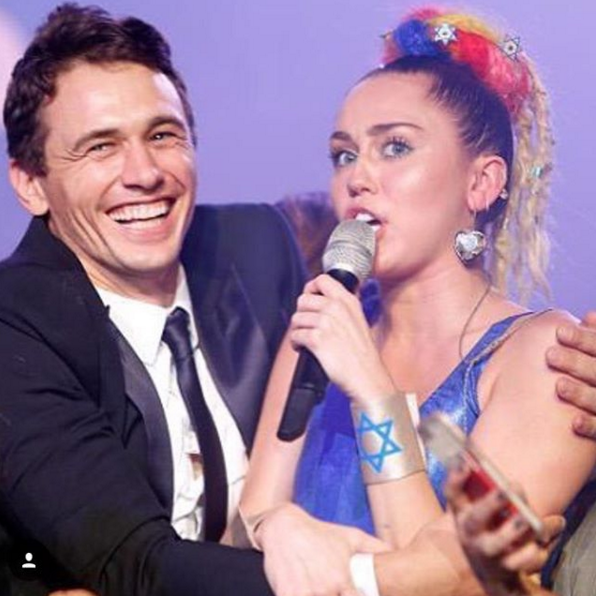 Miley Cyrus helps James Franco live-stream his bar mitzvah in a very Miley way