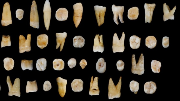 Here are some of the 47 human teeth found in the Fuyan Cave Daoxian that represent the earliest evidence of modern humans outside Africa