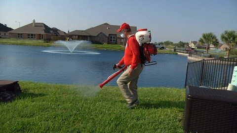 Mosquito Shield spraying a Corpus Christi resident's backyard