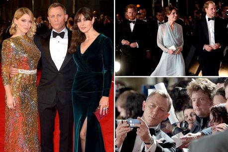 Daring Kate welcomes Bond in pale see-through, open back gown