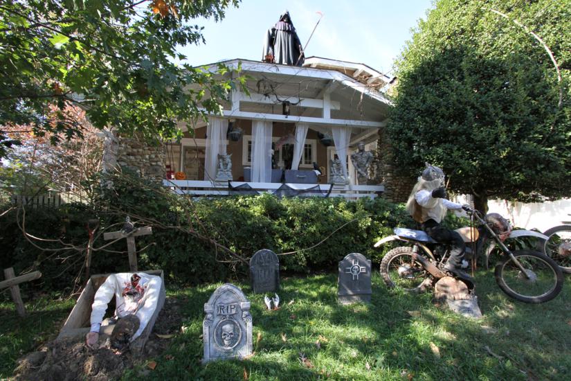 Halloween decorations at a house on N. Jackson Street