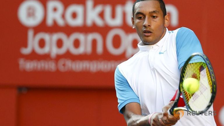 Nick Kyrgios kept his cool during straight sets win over Andreas Haider-Maurer