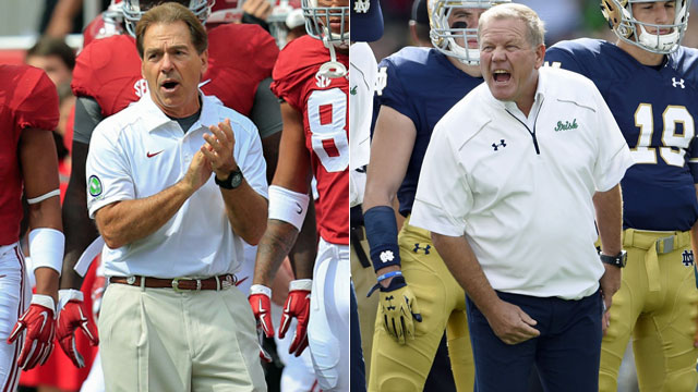 Nick Saban and Brian Kelly are winning but have some tough games ahead